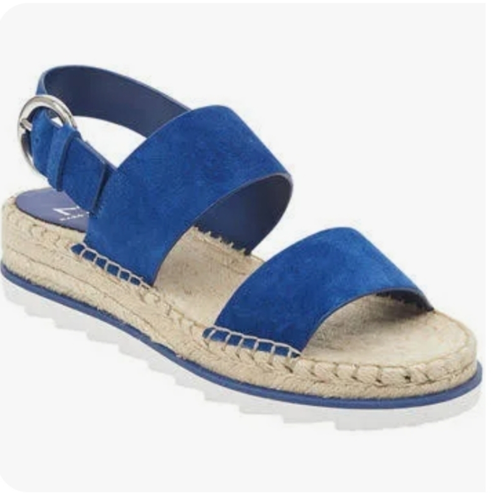 Marc Fisher Women  Leather Strap Espadrille Platform Sandal shoes sz 8M